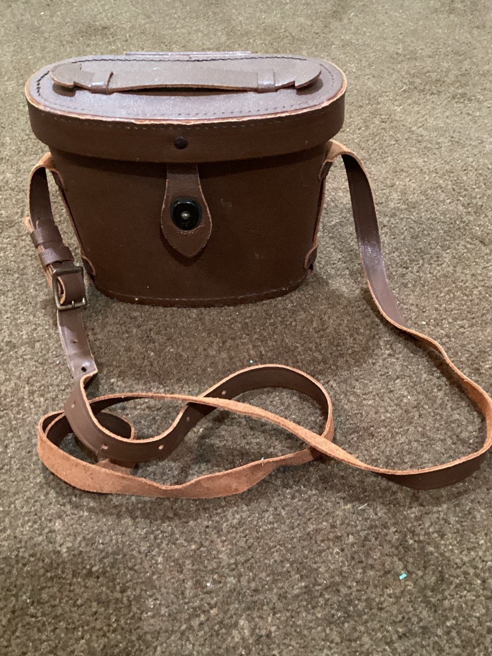 Vintage Brown Leather binoculars Case Bag